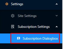 Subscription dialog box