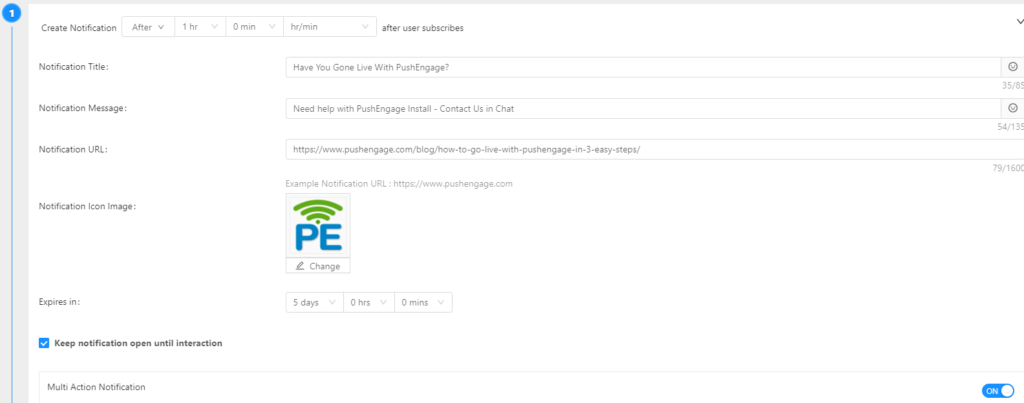 First Drip Notification