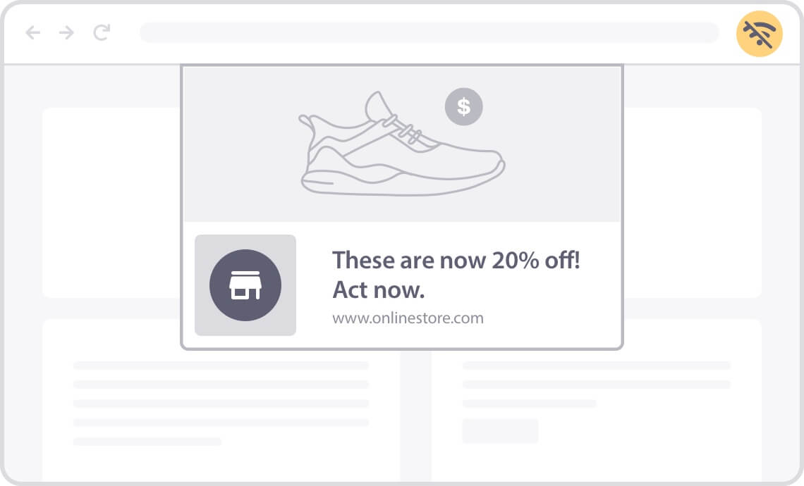 use offline push notifications to re-engage your visitors