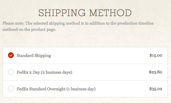 Optimizing shipping methods