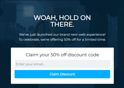 Popups to reduce shopping cart abandonment