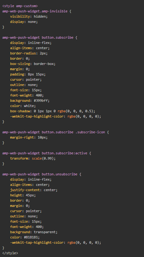 amp web push css