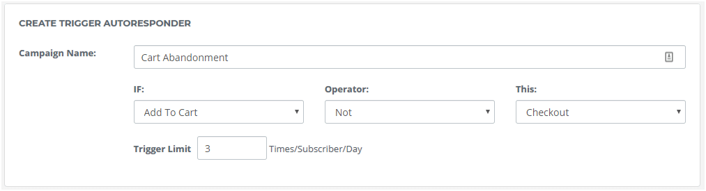 Create Cart Abandonment Campaign