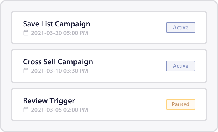 list of personalized campaigns