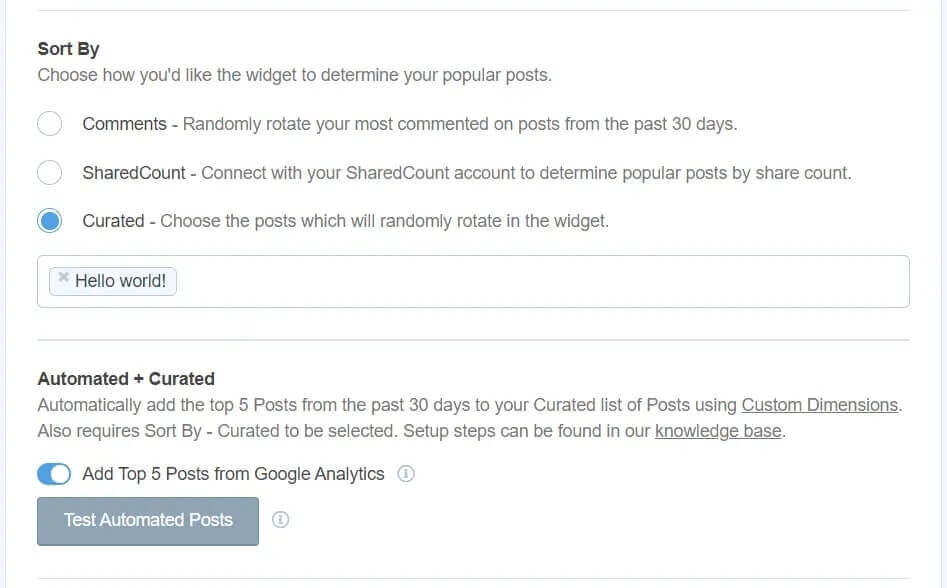 MonsterInsights top posts from Google Analytics