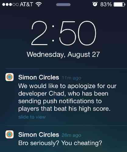 SimonCircles creative push notifications