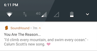 SoundHound app notifications