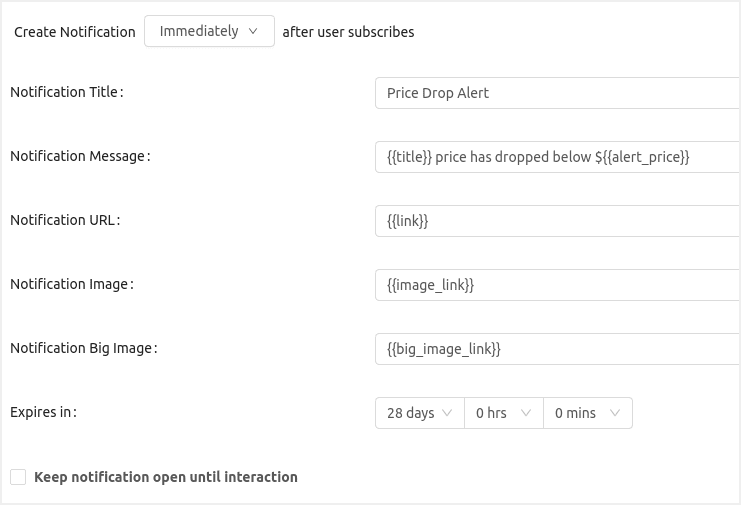 Price Drop Alert Customization