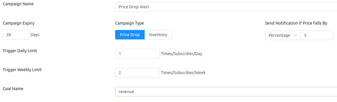 Price Drop Notification Campaign