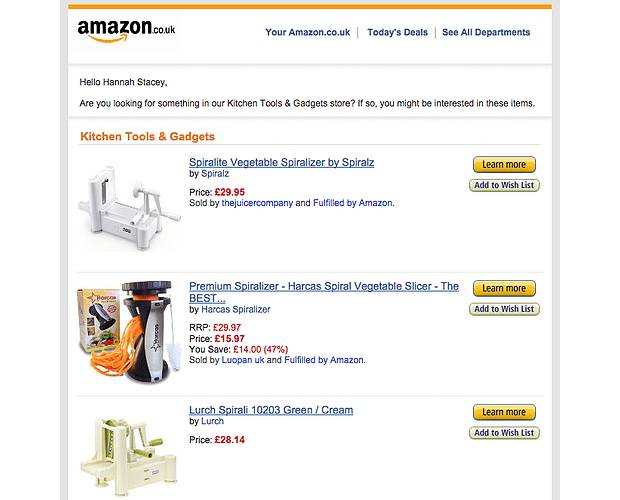 Amazon Browse Abandonment Email Examples