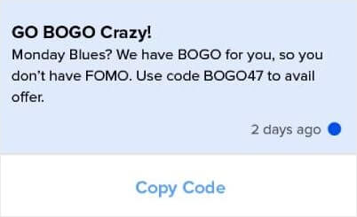 BOGO Push Notification Examples