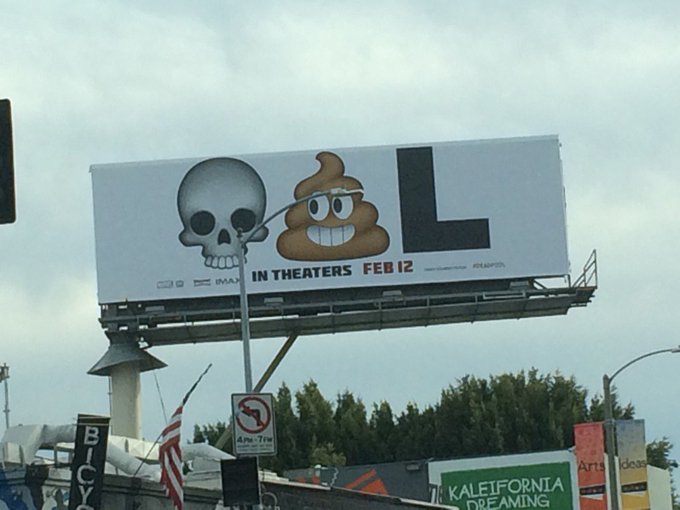 Deadpool Movie Emoji Ad Billboard