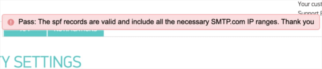 SPF record pass message