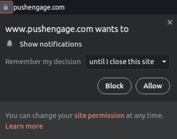 PushEngage Opt-in