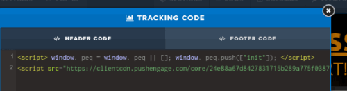 PushEngage tracking code for ClickFunnels