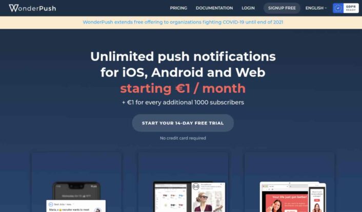 WonderPush as PushOwl web push notification alternative