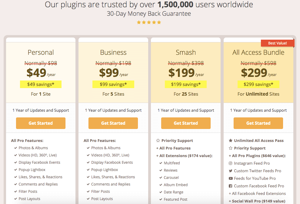 Smash Balloon pricing