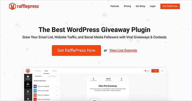 RafflePress review WordPress giveaway plugin
