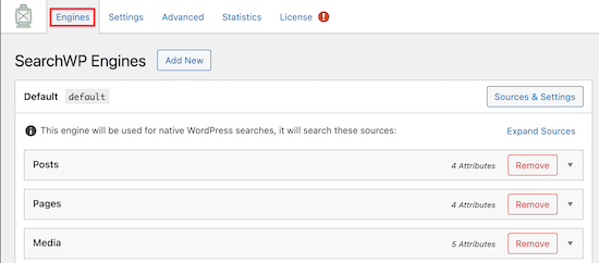 Create a new SearchWP Search Engine 