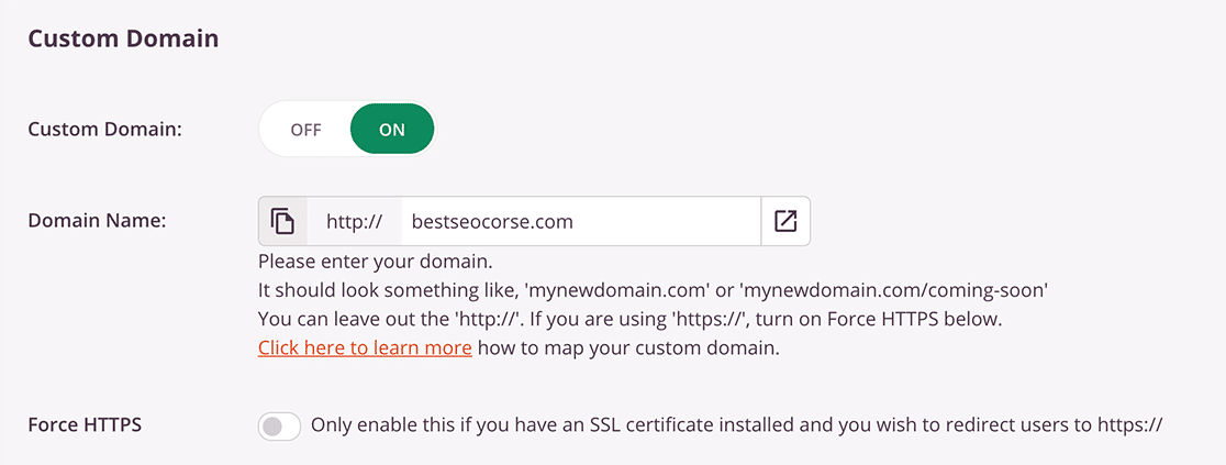 SeedProd Domain Mapping