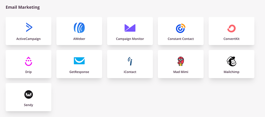 Email marketing integrations