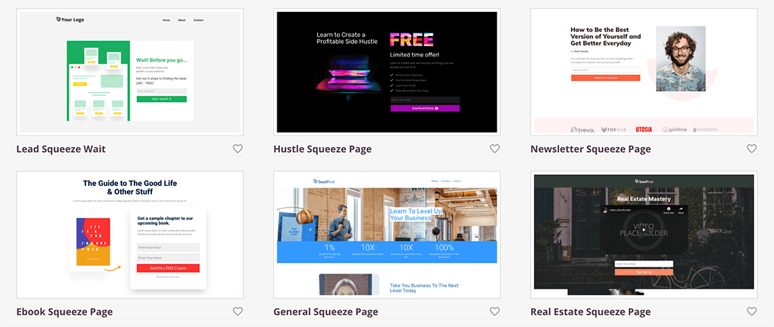 SeedProd Landing Page Templates