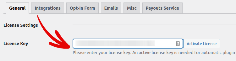 AffiliateWP License Key