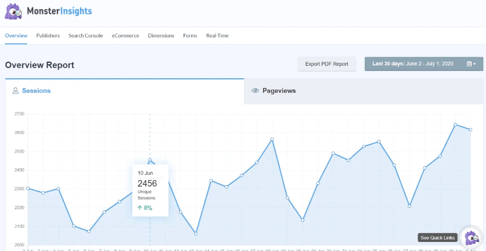 MonsterInsights Overview Report