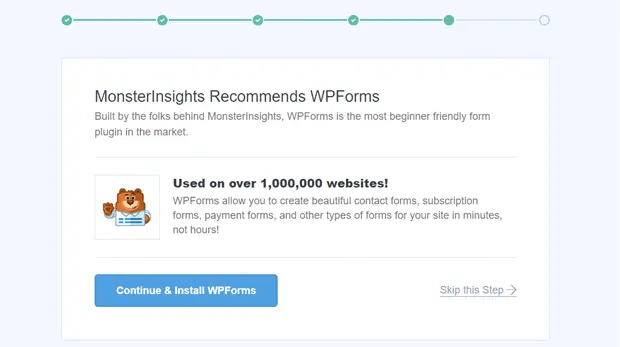 MonsterInsights Recommends WPForms