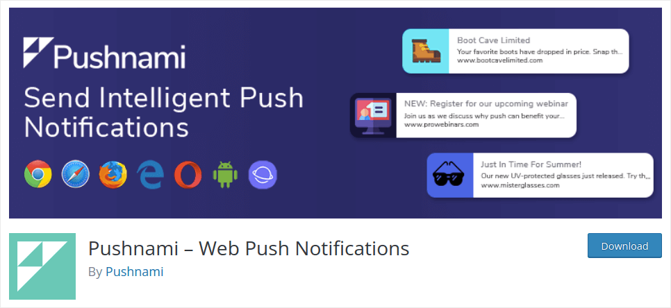 Pushnami push notification plugin