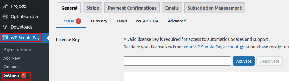 WP Simple Pay License