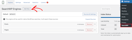 Add a new search engine in SearchWP