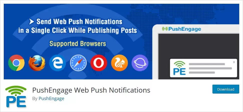 PushEngage push notifications plugin
