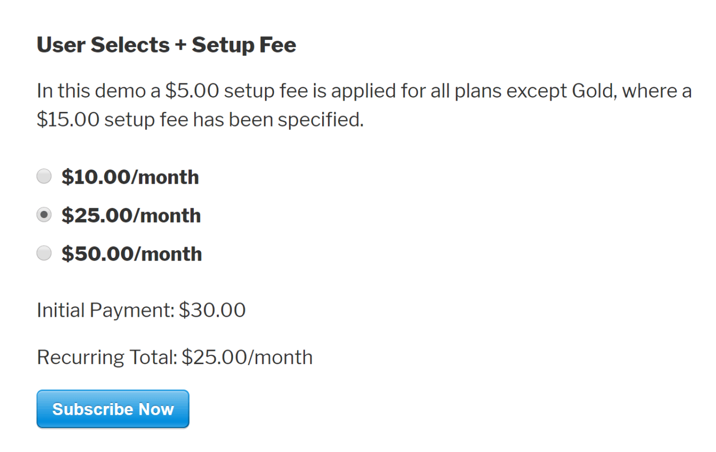 wp simple pay subscription form