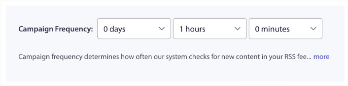 RSS feed campaign frequency