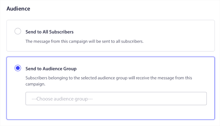 Select Audience Group for RSS push notifications