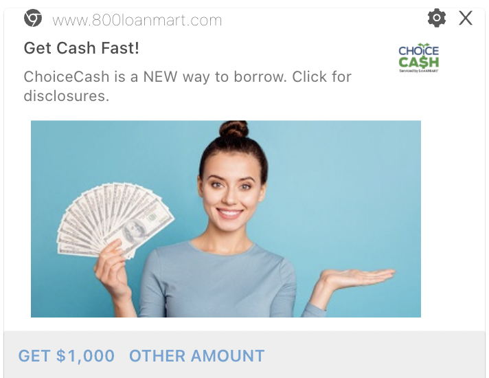 LoanMart push notifications for sales