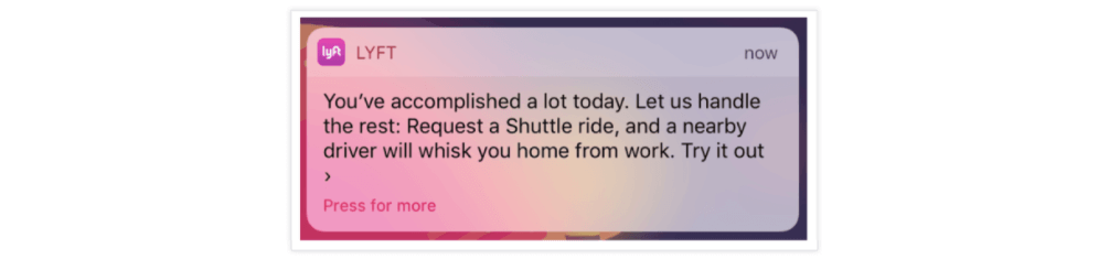 Lyft Welcome Notification