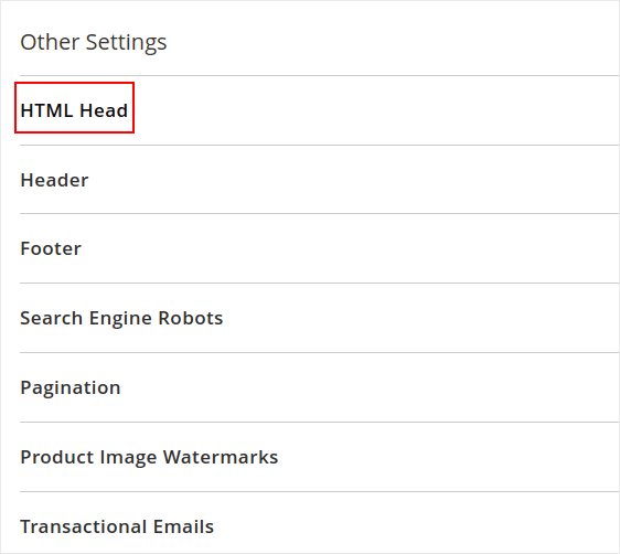 Magento Other Settings