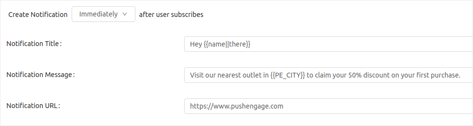 Use attributes in notifications