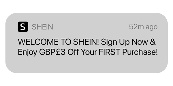 Shein welcome discount