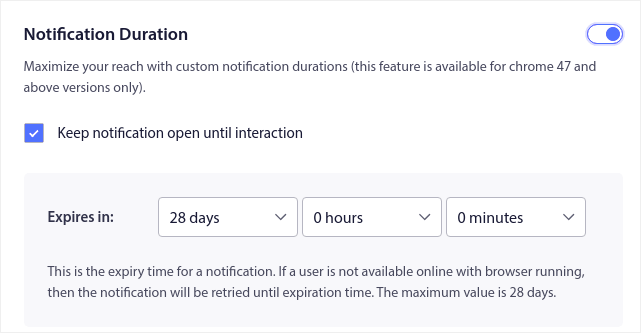 Notification Duration