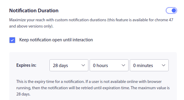 Notification Duration