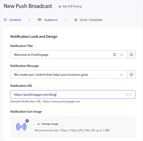 Push Broadcast Content