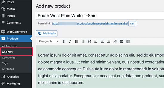 Add new WooCommerce product