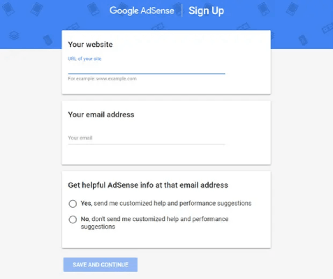 Finish Signup for AdSense