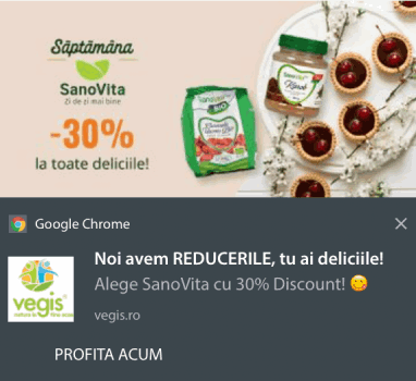 Vegis sale push notifications