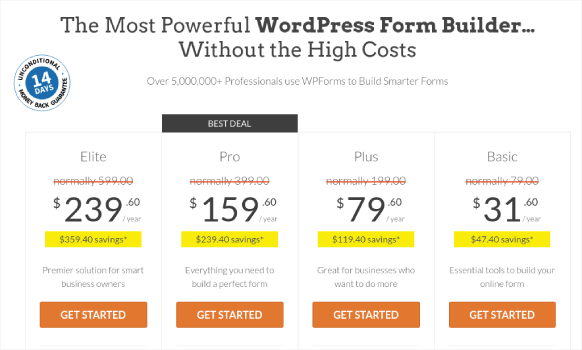 WPForms Pricing