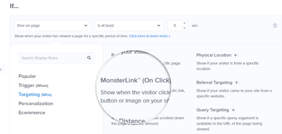 MonsterLinks On-Click Targeting