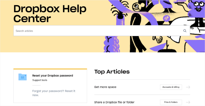 Dropbox Help Center Best FAQ pages